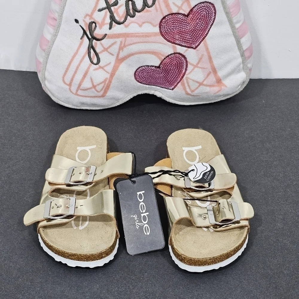 Bebe sandals girls gold color sz.13 new